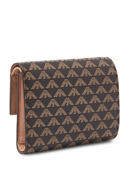EA Monogram Trifold Wallet in Eco Leather